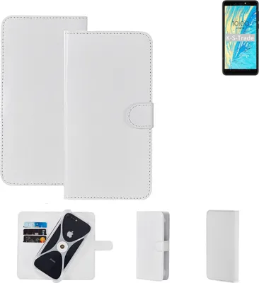 Produktbild von K-S-Trade Handy Hülle Schutz Hülle kompatibel mit BQ Mobile BQ-5740G Spring Cover Case Bookstyle Bumper weiß 1x
