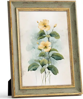 Productafbeelding van Ibenzoa® A4 Fotolijst Retro Goud – elegante fotolijst van PS-materiaal met een gebogen design, acryl voorzijde, 21 x 29,7 cm, geschikt voor ophanging aan de muur en voor plaatsing op een tafel