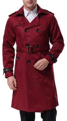 Imagen del producto de Abrigo tipo trench largo con doble botonadura y cinturón