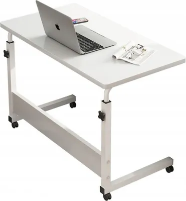 Produktbild von Mobiler Schreibtisch für Laptop und Tablet, furnierte Platte 80x40 cm, Metallgestell, höhenverstellbar 70-90 cm