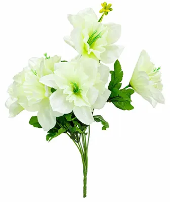 Obrázok produktu pre Umelé kvety ľaliovka biela kytica 8 kvetov 40 cm dekorácia do vázy