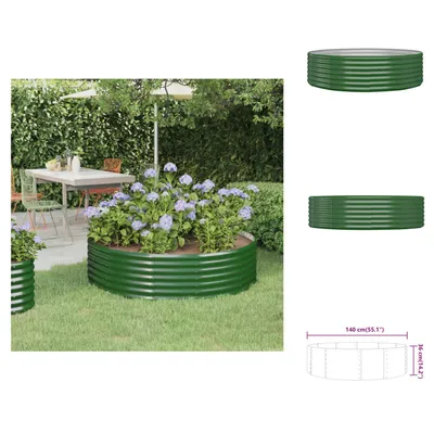 Obrázek produktu pro vidaXL Vyvýšený záhon z oceli s práškovým nástřikem 140x140x36 cm Zelená - Květináče a květináče