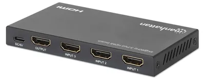 Productafbeelding van Manhattan 208222 MANHATTAN 4K 60Hz HDMI-switch met 3 poorten