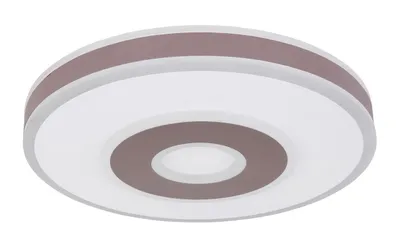 Produktbild von Globo Lighting Deckenleuchte Metall weiß, Acryl weiß, braun, dimmbar, Farben fixierbar, Memoryfunktion, Nachtlicht, Fernbedienung, ø: 440mm, H: 90mm, inkl. LED 55W 230V, 5500lm Source, 1900lm Output, CCT 3000-6000K