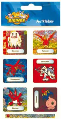 Zdjęcie produktu dla Naklejki Digimon różne | 100 sztuk