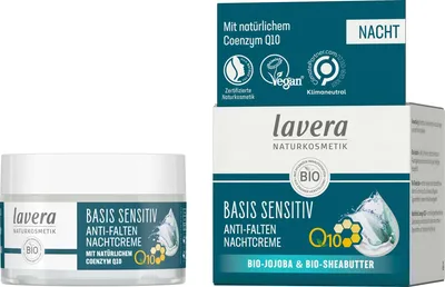 Produktbild von Lavera Basis Sensitiv Anti-Ageing Nachtcreme mit Q10 - 50ml