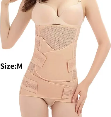 Produktbild von 3 in 1 Aprikose Bauchband Nach Geburt High Elastischen Postpartum Gürtel für Damen Nach Kaiserschnitt -Bauch/Taille/Becken Gürte, M