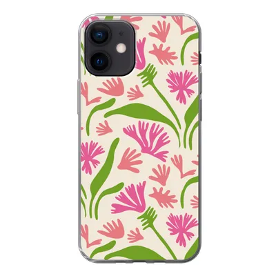 Produktbild von MuchoWow® Handyhülle Schutzhülle Hülle für iPhone 12 Blume - Muster - Blatt Silikon Softcase Handy Hülle - Schutzhülle