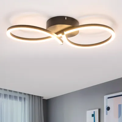 Image de ZMH Plafonnier LED Salon 24W Lampe de salon Moderne Design Créatif Noir Lampe de cuisine 3000K Blanc Chaud Lampe de chambre à coucher Couloir Métal Plafonniers pour cuisine bureau