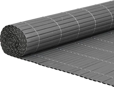 Produktbild von vidaXL Gartenzaun Doppelseitig Grau 1,8x3 m PVC