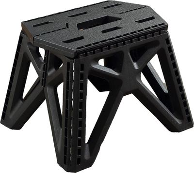 Stabiler klappbarer Tritthocker für Reisen und Camping, Schwarz