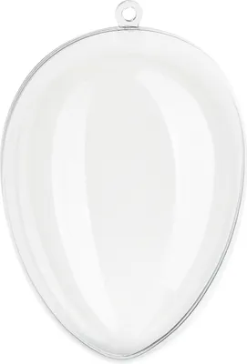 Produktbild von Acryl Ei 10 cm, glasklar, teilbar, mit Aufhängeöse, zum Basteln