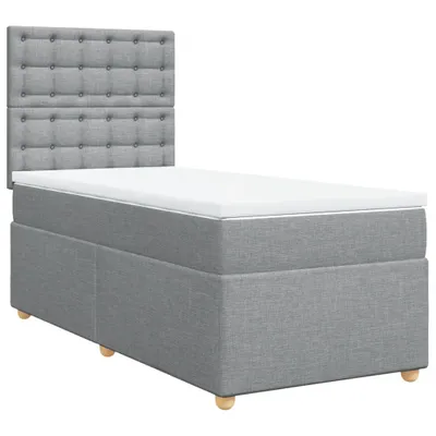 Produktbild von Boxspringbett mit Matratze Hellgrau 90x190 cm Stoff
