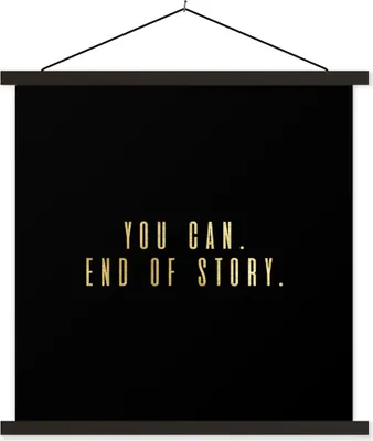 Produktbild von MuchoWow® Textilposter Zitate - Motivation - Gold - Schwarz 90x90 cm mit schwarzem Rahmen - Magnetisches
