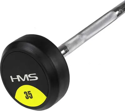 Obrázok produktu pre Sztanga łamana HMS 35 kg - gumowany gryf do treningu siłowego