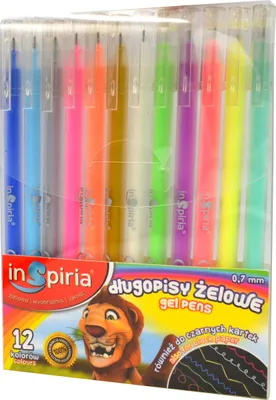 Zdjęcie produktu dla Długopisy żelowe 12 kolorów z końcówką 0,7 mm
