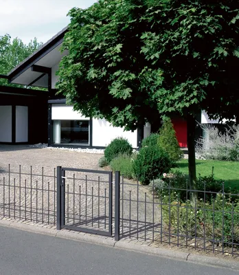 Image de Alberts 508562 Kit de porte individuelle Madrid, à bétonner, anthracite métallique, hauteur 100 cm, largeur 1 m