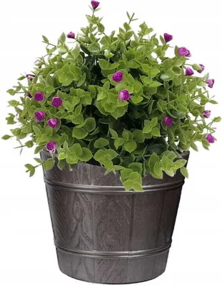 Immagine prodotto di Vaso da fiori rotondo in legno 19 cm grafite