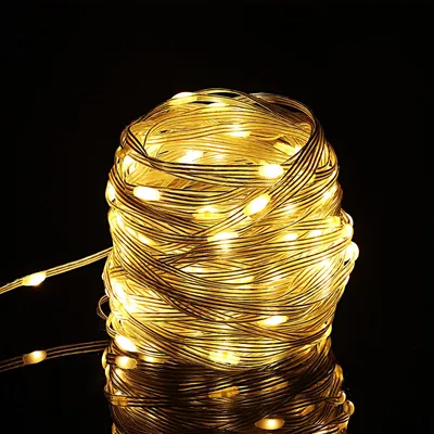 LED-Lichterkette 50 m, 400 warmweiße LEDs, IP65, 8 Modi, für Innen & Außen