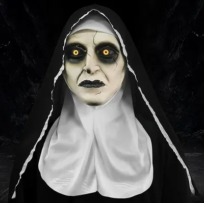 Obrázok produktu pre TETSMG Strašidelná maska mníšky Halloween Latex Cosplay