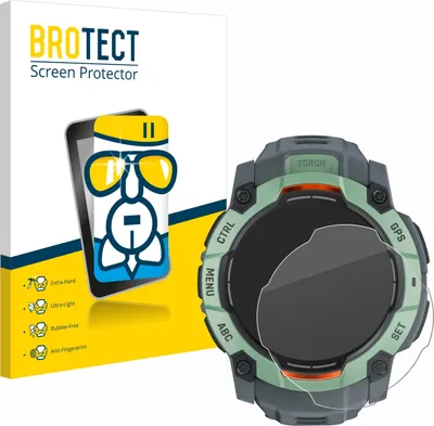 Produktbild von BROTECT Schutzglas für Garmin Instinct 3 AMOLED / Solar (45 mm) Schutzfolie Panzer Folie Glas Display Schutz klar