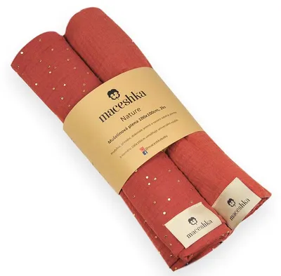 Obrázek produktu pro Mušelínová plena Maceshka Nature 2ks Tomette zlatý puntík + tomette