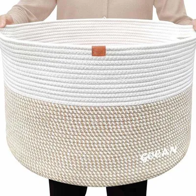 Imagen del producto de Cesta de ropa grande XXXL, de 55x35 cm, con asas, ideal para habitaciones infantiles