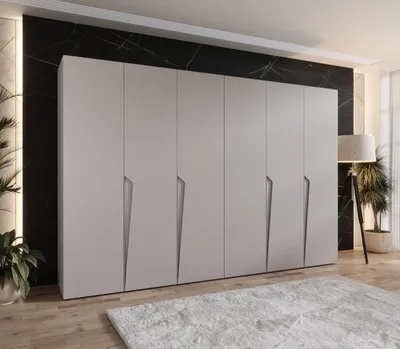 Produktbild von Sechstüriger Kleiderschrank 300 cm SORAYA 1 - Kaschmir / Kaschmirgriffe
