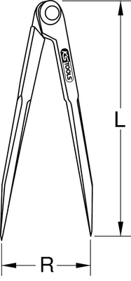 Imagen del producto de KS Tools 3000414: Compás, fabricado en acero para herramientas
