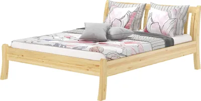 Produktbild von Stilvolles Doppelbett 180x200 cm Kiefer massiv Bauart geschwungen Zubehör wählbar V-60.61-18ohne Zubehör