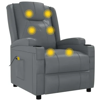 Image de vidaXL Fauteuil de massage anthracite similicuir