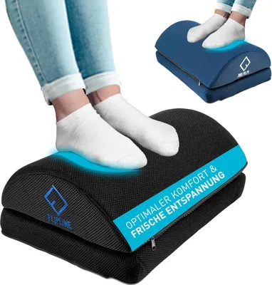 Produktbild von Ergonomische Fußstütze - höhenverstellbar - schwarz - mit abnehmbarem Bezug