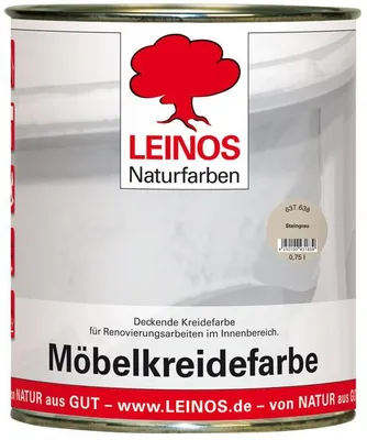 Produktbild von LEINOS Möbelkreidefarbe Steingrau 0,75 l für Möbel innen, lösemittelfrei