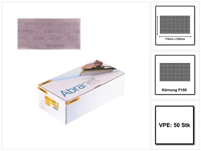 Produktbild von Mirka ABRANET Schleifstreifen Grip 115x230mm P180 50 Stk. ( 5411205018 )