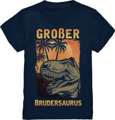 Produktbild von Dinosaurier T-Rex Großer Bruder T-Shirt – Navy / 122/128 (7-8)