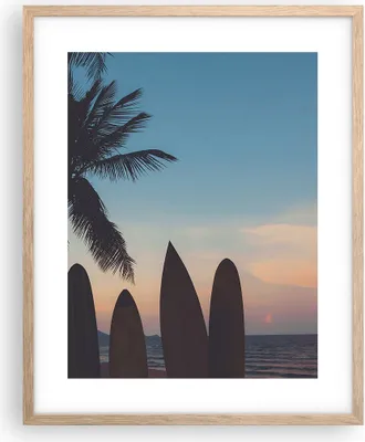 Produktbild von Gerahmtes Poster - Rahmen in heller Eiche - Strand Meer Palme - 40x50 cm - Wand Bild - Wanddeko - Wandbilder - Wandposter - Bilderrahmen - Bilder - Kunstdruck - Wandbild - P2NPA40x50-4080