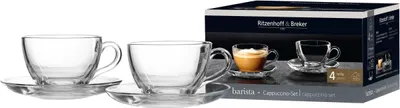 Produktbild von Ritzenhoff & Breker Cappuccino-Set BARISTA 4-teilig aus Klarglas
