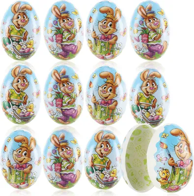 Produktbild von com-four® 12x Osterei zum Befüllen - Bunte Fülleier - mit Oster-Motiven