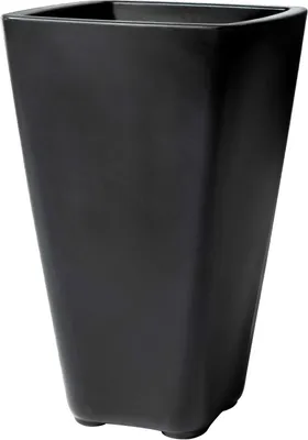Image de Step2 Bridgeview - Pot de Fleur Grand - Onyx noir | 42,8 x 42,8 x 66 cm - Jardinière Balcon Léger et Facile à déplacer - Plastique rotomoulé