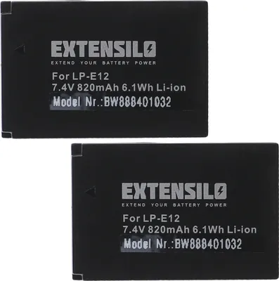Produktbild von EXTENSILO 2x Akku kompatibel mit Canon PowerShot SX70 HS Kamera (820 mAh, 7,4 V, Li-Ion)