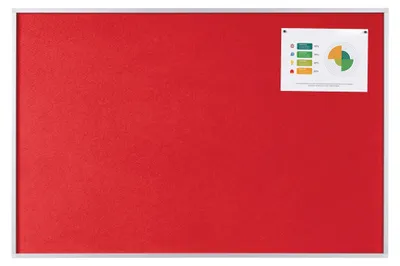 Produktbild von Filztafel mit Aluminiumrahmen, 90 x 60 cm, rot