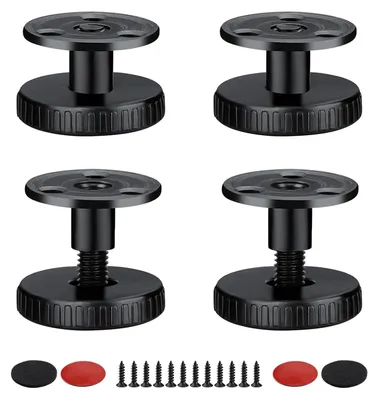 Obrázek produktu pro nastavitelný nábytek 27-40 mm, 4 kusy nábytku, 2 typy instalace. Možnost montáže pomocí samolepicích nebo samolepicích kolíků, s podložkou proti posunu nábytku, vhodné pro stoly a skříně
