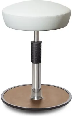 Produktbild von Sitz- Stehhocker Free Regular Hutsitz Boxmark Leder Weiß chrom /Natur.