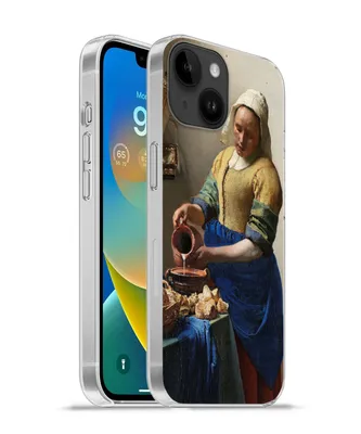 Produktbild von MuchoWow® Handyhülle Schutzhülle Hülle für Apple iPhone 14 - Softcase Das Milchmädchen - Gemälde von Johannes Vermeer Silikon Softcase Handy Hülle - Mobiltelefonhülle