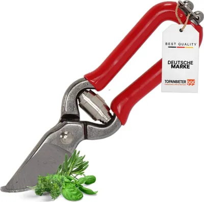 Produktbild von Gartenschere 14 cm, Bypass-Schere aus Edelstahl, Kräuterschere, Strauch-& Rosenschere, Rebschere, Baumschere für kleine Hände
