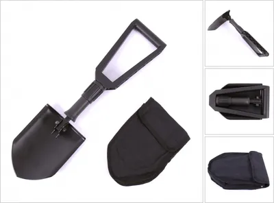 Produktbild von Fiskars 1000621, Klappschaufel, Schwarz, Stahl, Kunststoff, 590 mm, 24,9 cm