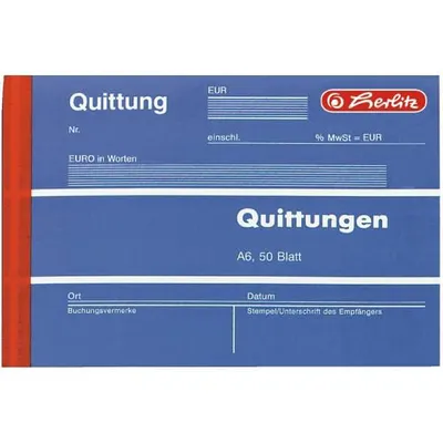 Immagine prodotto di HERLITZ 886606 Libro dei moduli "Ricevuta 401" DIN A6 50 fogli