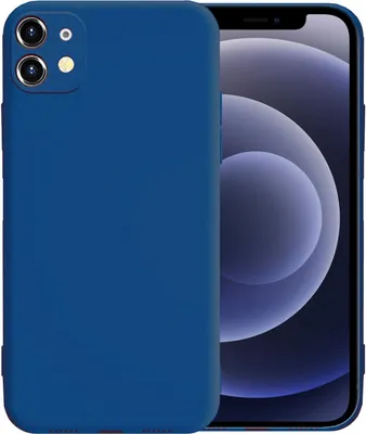 A blue iPhone case is shown next to an iPhone.
