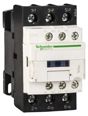 Productafbeelding van Magneetstarter 32A, 3 polen, 24V AC, 50Hz, 1 open/1 gesloten contact, type LC1D32B5
