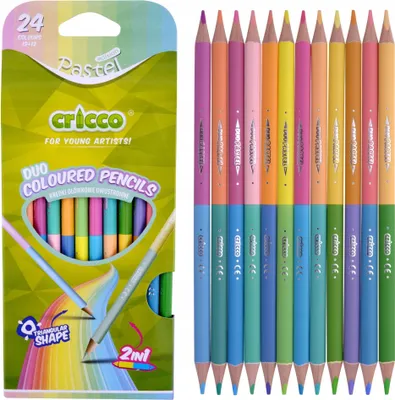Produktbild von CRICCO Doppelseitige Pastellkreiden 12/24 Farben